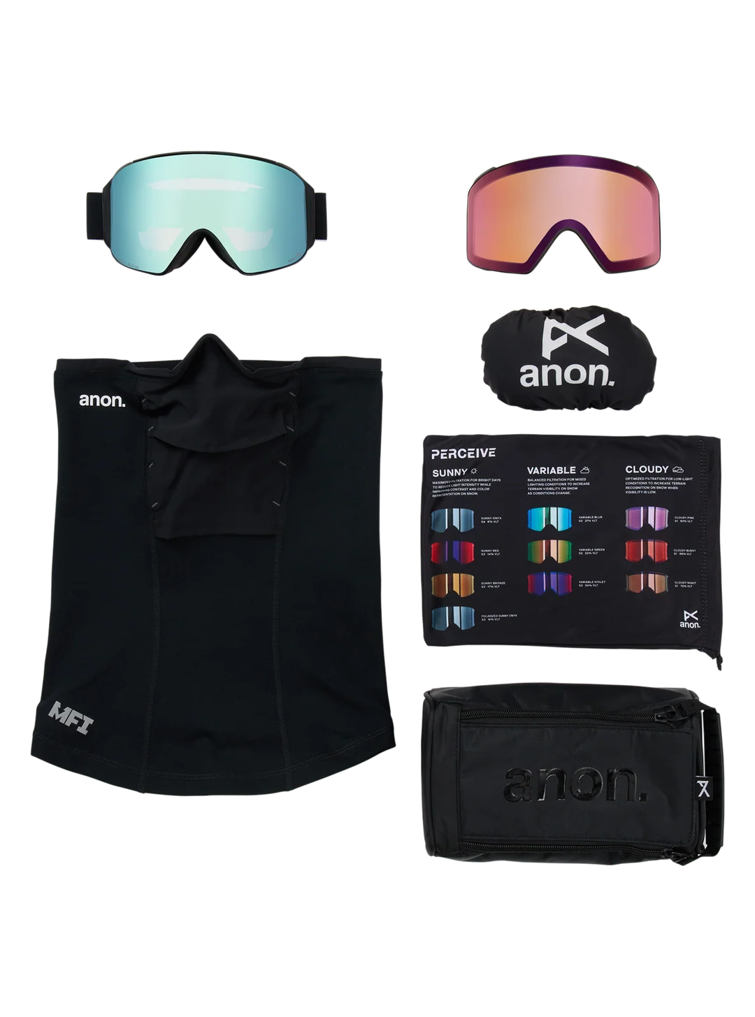 Anon M4 Goggles (Cylindrical) + Bonus Lens + MFI® Face Mask