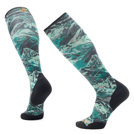 Smartwool Targeted Cushion Green Slopes Print Over The Calf Sock - Men's