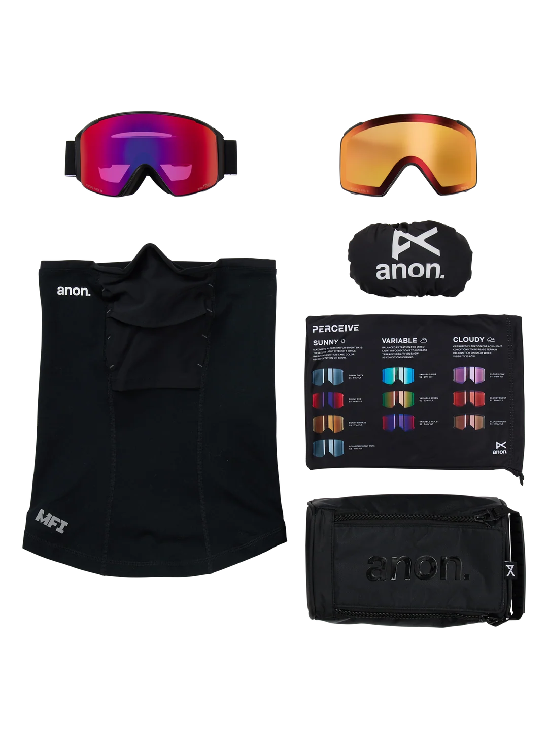 Anon M4S Goggles (Cylindrical) + Bonus Lens + MFI® Face Mask