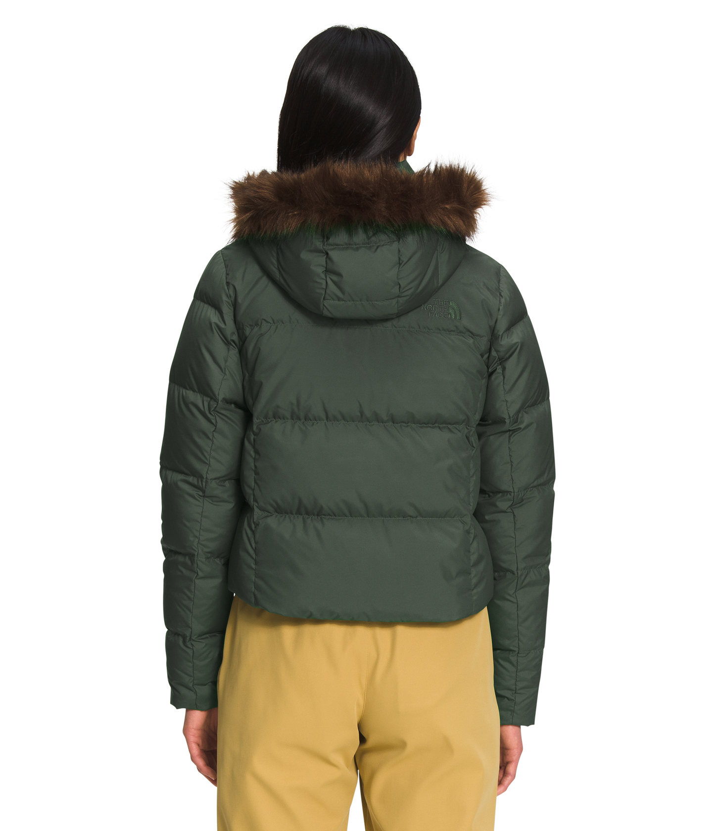 Dealio 550 fill power top crop hooded down jacket