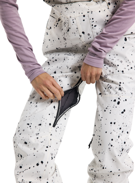 Women's Avalon Stretch Bib 2L Pants - Stout White Spatter — Val Surf